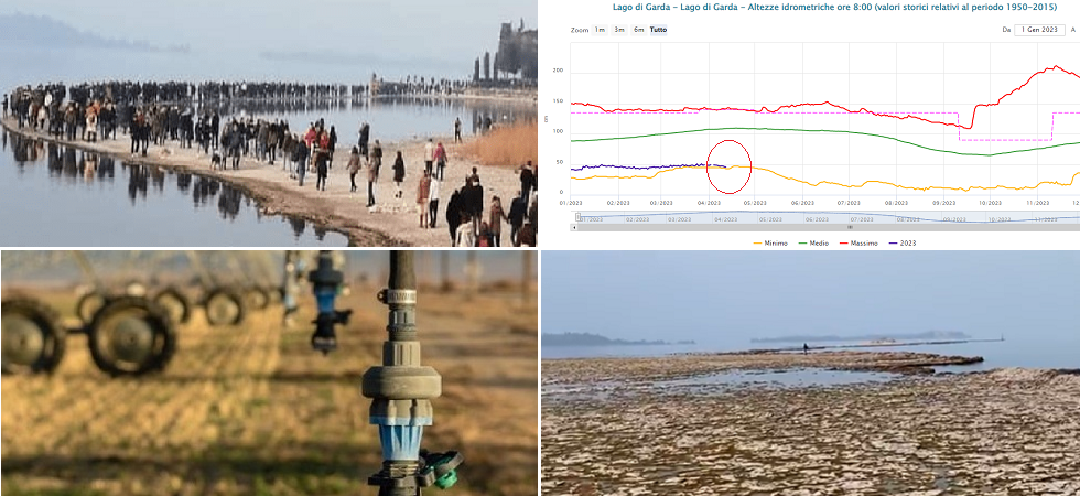Siccità, il Garda verso il minimo storico per il periodo ma i deflussi raddoppiano per l'irrigazione